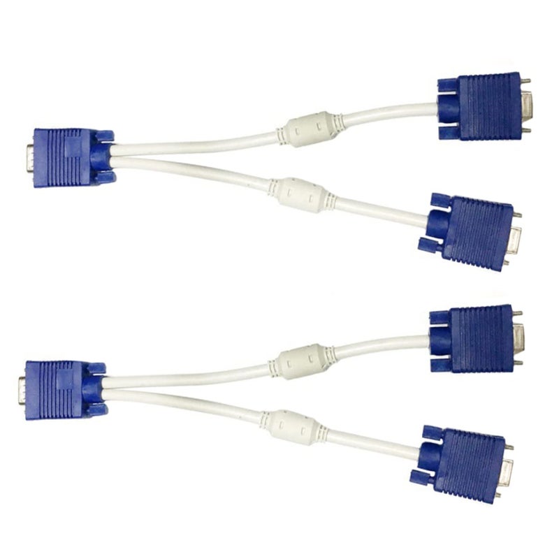 Mikinona ABS Coated VGA Splitter Cable Dual Output Adapter for Monitor and TV Mirroring - Image 1